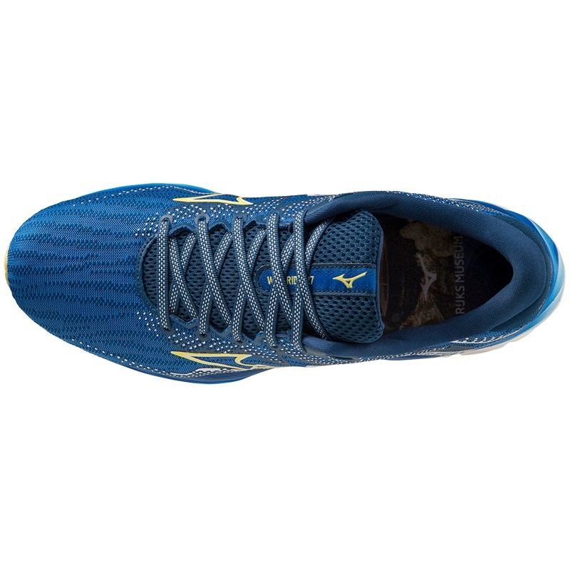 Navy Men's Mizuno Wave Rider 27 Amsterdam Running Shoes | YXU985203