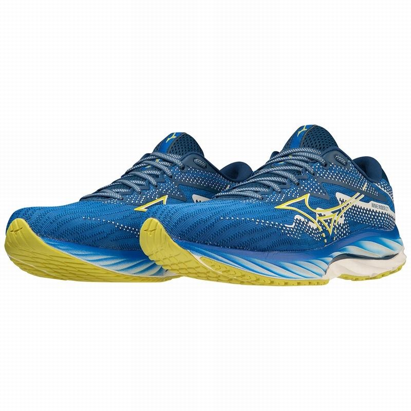 Navy Men's Mizuno Wave Rider 27 Amsterdam Running Shoes | YXU985203