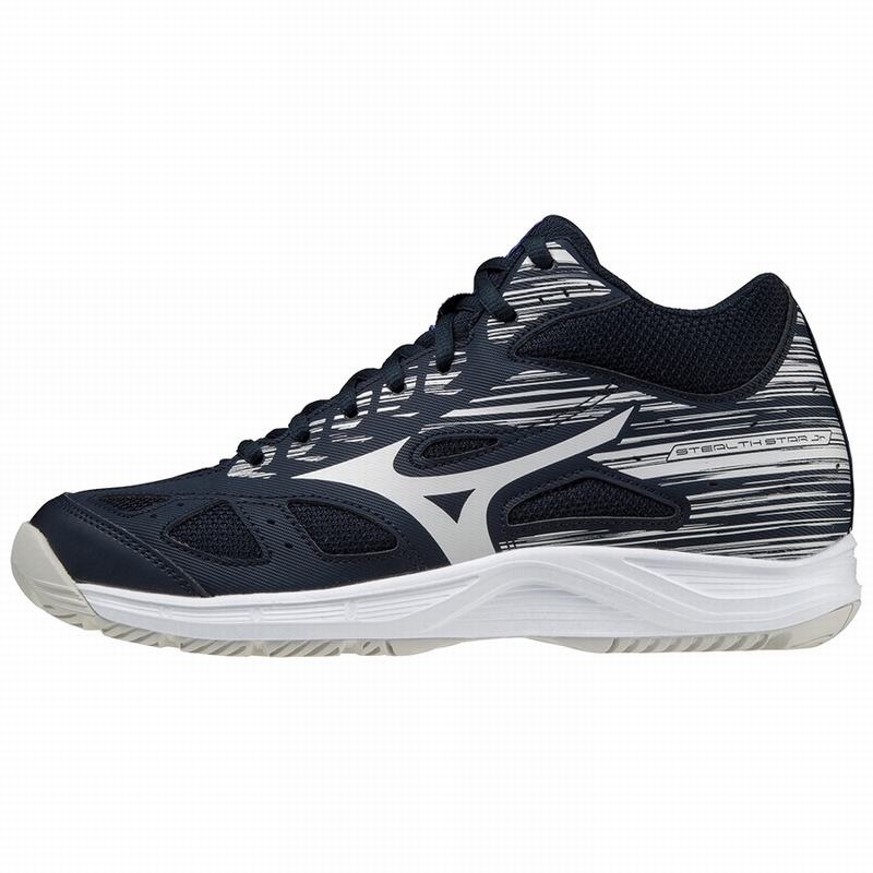 Navy Women\'s Mizuno Stealth Star Mid Jr Handball Shoes | KWG490372