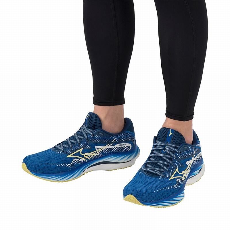 Navy Women's Mizuno Wave Rider 27 Amsterdam Running Shoes | ZFK264571