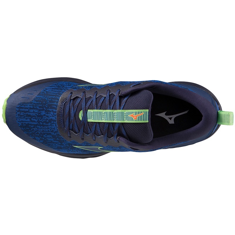 Navy / Green Men's Mizuno Wave Rider TT Running Shoes | ORQ194375