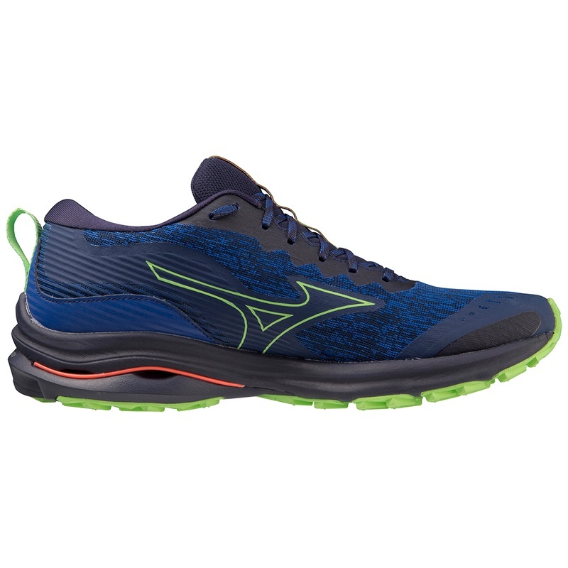 Navy / Green Men's Mizuno Wave Rider TT Running Shoes | ORQ194375