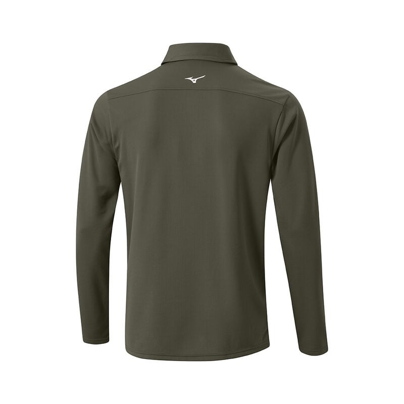 Olive Men's Mizuno Breath Thermo L/S Polo | ZRI076912