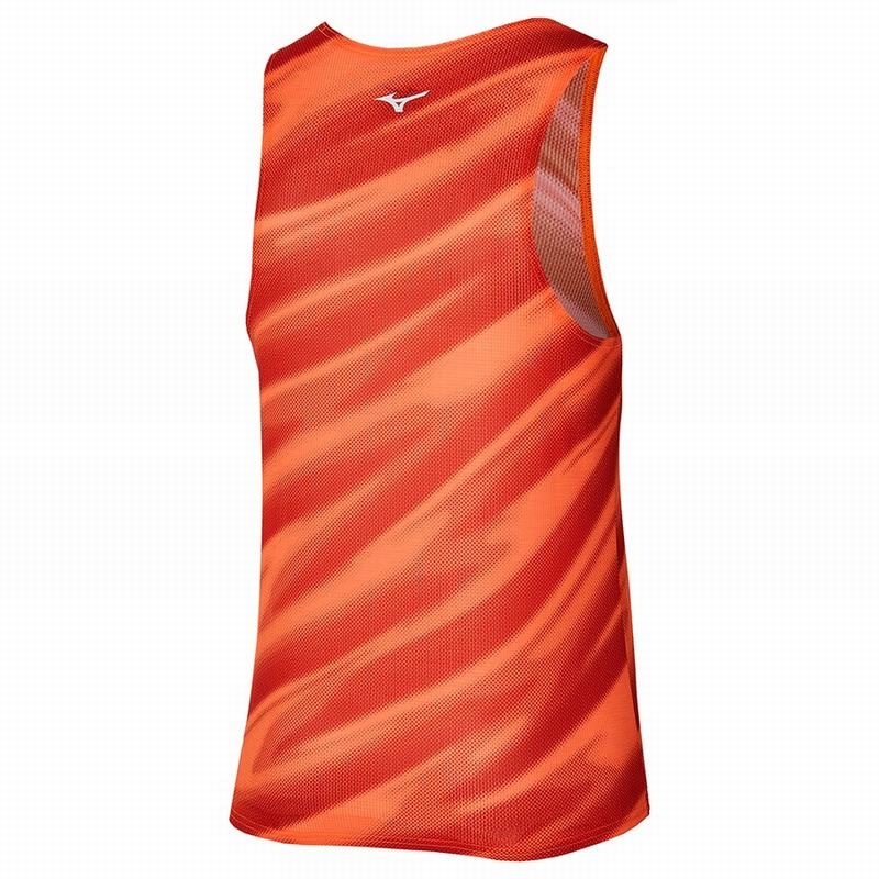 Orange Men's Mizuno Dryaeroflow Graphic Tanks | BMQ146025