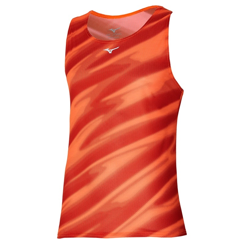 Orange Men\'s Mizuno Dryaeroflow Graphic Tanks | BMQ146025