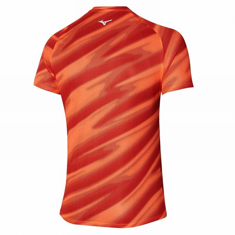 Orange Men's Mizuno Dryaeroflow Graphic Tee T Shirts | HAP734205