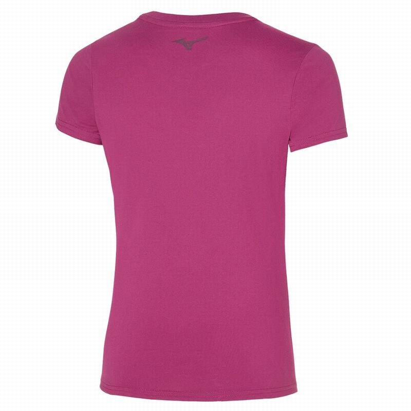 Pink Women's Mizuno Rb Logo Tee T Shirts | DLX536094