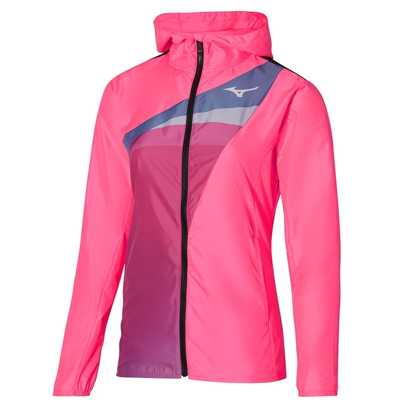 Pink Women\'s Mizuno Release Hooded Jackets | IKC612579