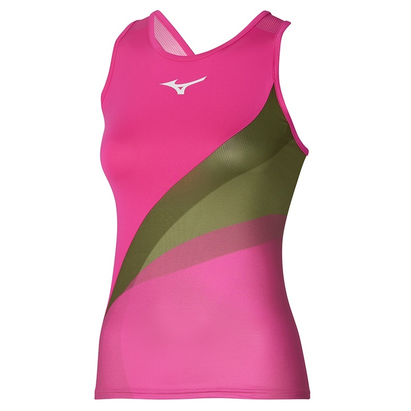 Pink Women\'s Mizuno Release Printed Tanks | SIR589670