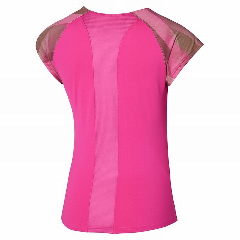 Pink Women's Mizuno Release Printed Tee T Shirts | RGY870359