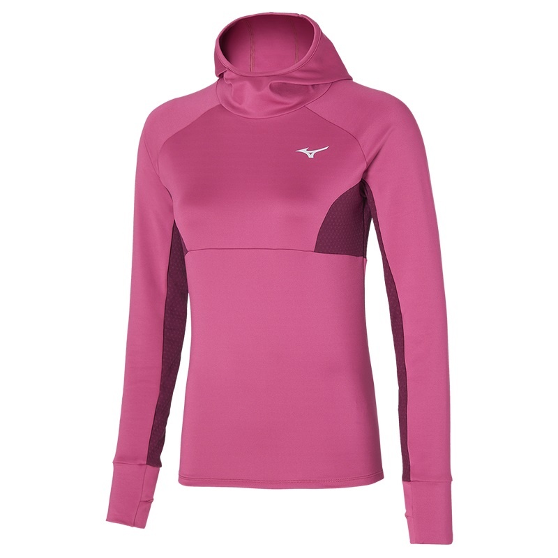 Pink Women\'s Mizuno Warmalite Hooded LS Tops | ACD579186