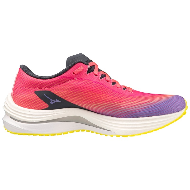 Pink / Blue Women's Mizuno Wave Rebellion Flash Running Shoes | ZUM195640