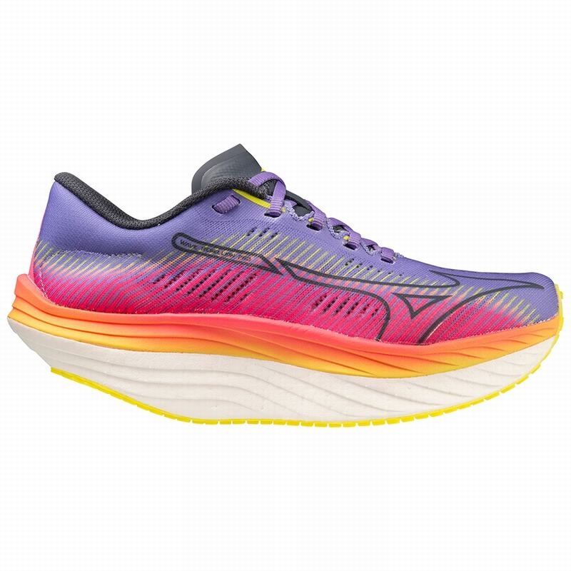 Pink / Blue Women's Mizuno Wave Rebellion Pro Running Shoes | SBR342179