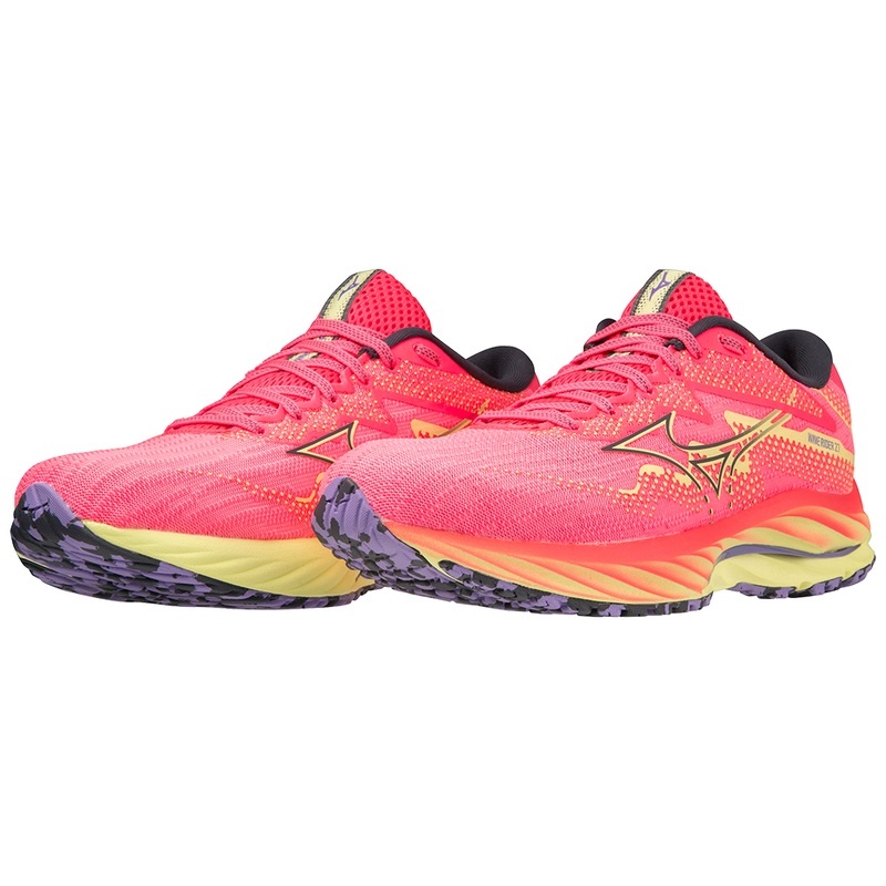 Pink / Blue Women's Mizuno Wave Rider 27 Running Shoes | HOL051628