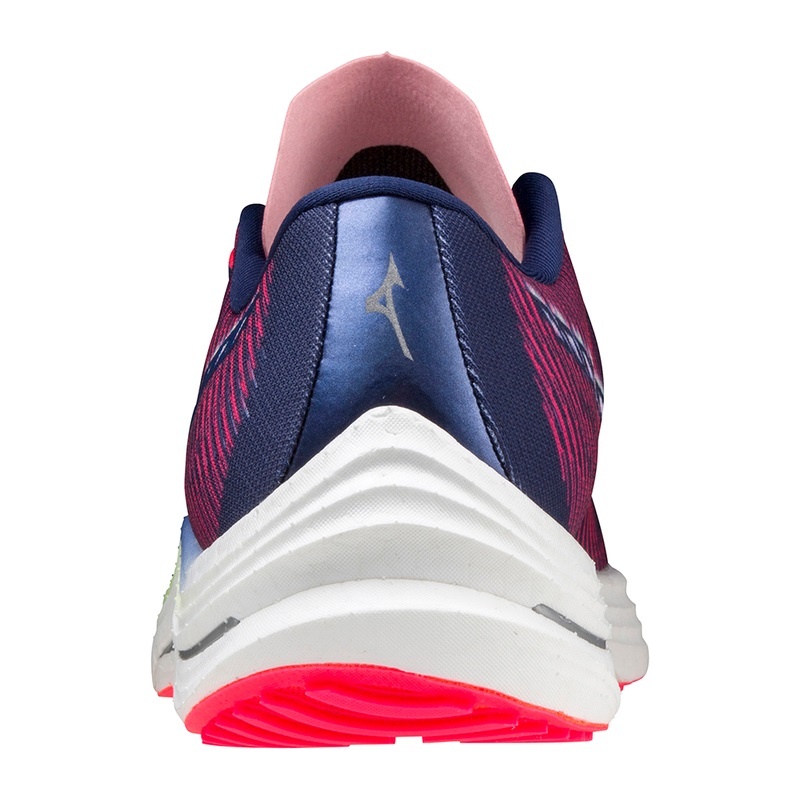 Pink / Indigo White Women's Mizuno Wave Rebellion Running Shoes | VCT310482