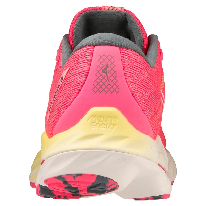 Pink / White Women's Mizuno Wave Inspire 19 Running Shoes | EHL907163