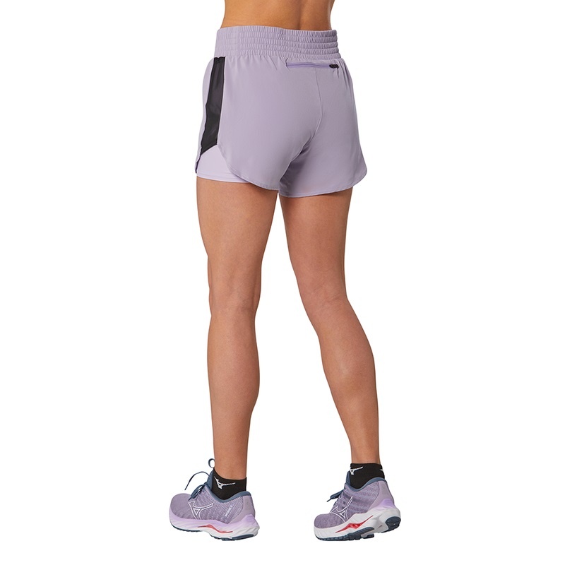 Purple Women's Mizuno 2in1 4.5 Shorts | OMU795068