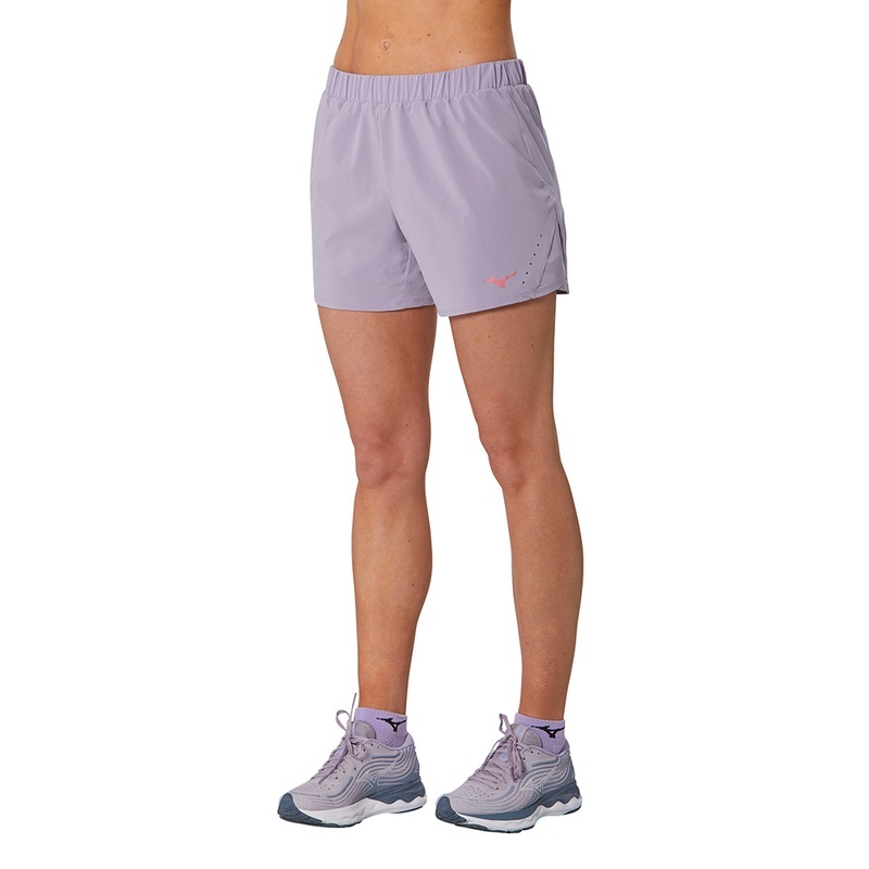 Purple Women's Mizuno Aero 4.5 Shorts | PJB398514