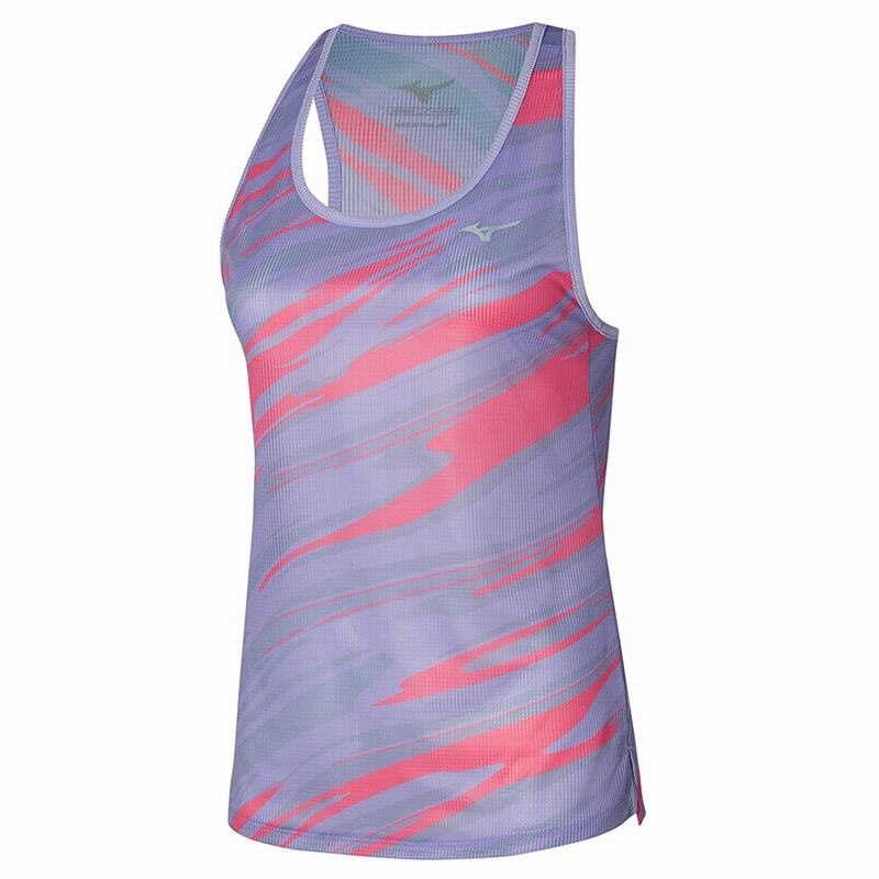 Purple Women\'s Mizuno Dryaeroflow Graphic Tanks | QBS940128