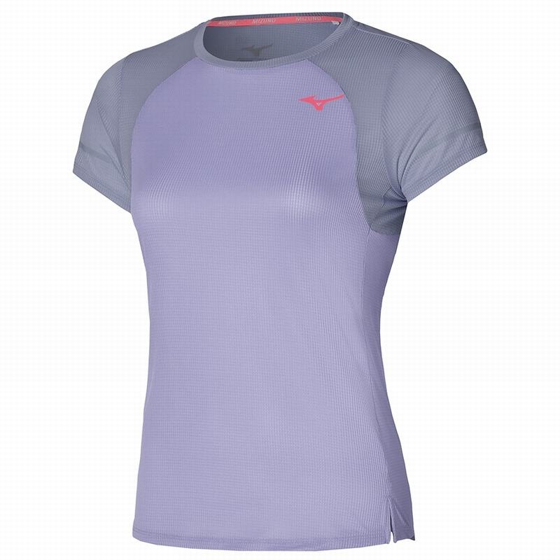 Purple Women\'s Mizuno Dryaeroflow Tee T Shirts | QWZ538291