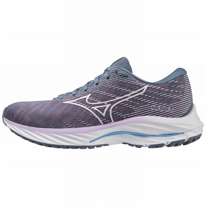 Purple / White / Blue Women\'s Mizuno Wave Rider 26 Running Shoes | WSL078165