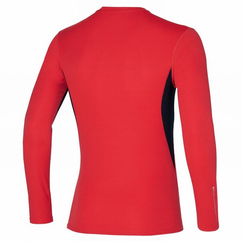 Red Men's Mizuno Mid Weight Crew Tops | SCU302894