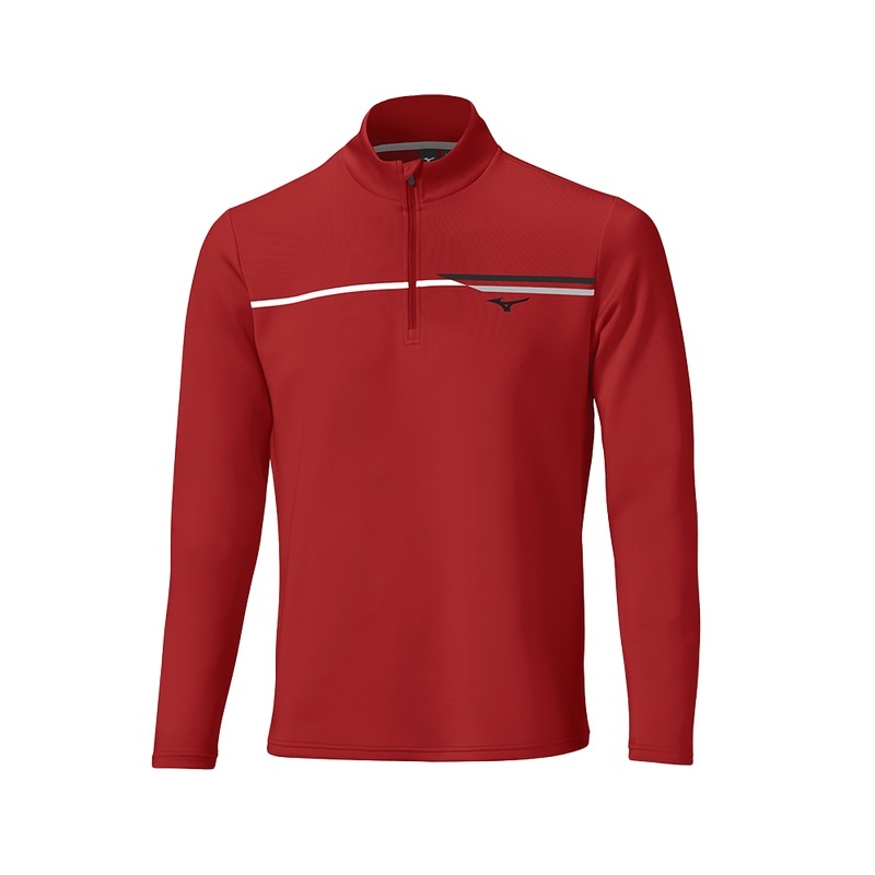 Red Women\'s Mizuno Brze Tstripe 1/4 Zip Tops | DGK043278