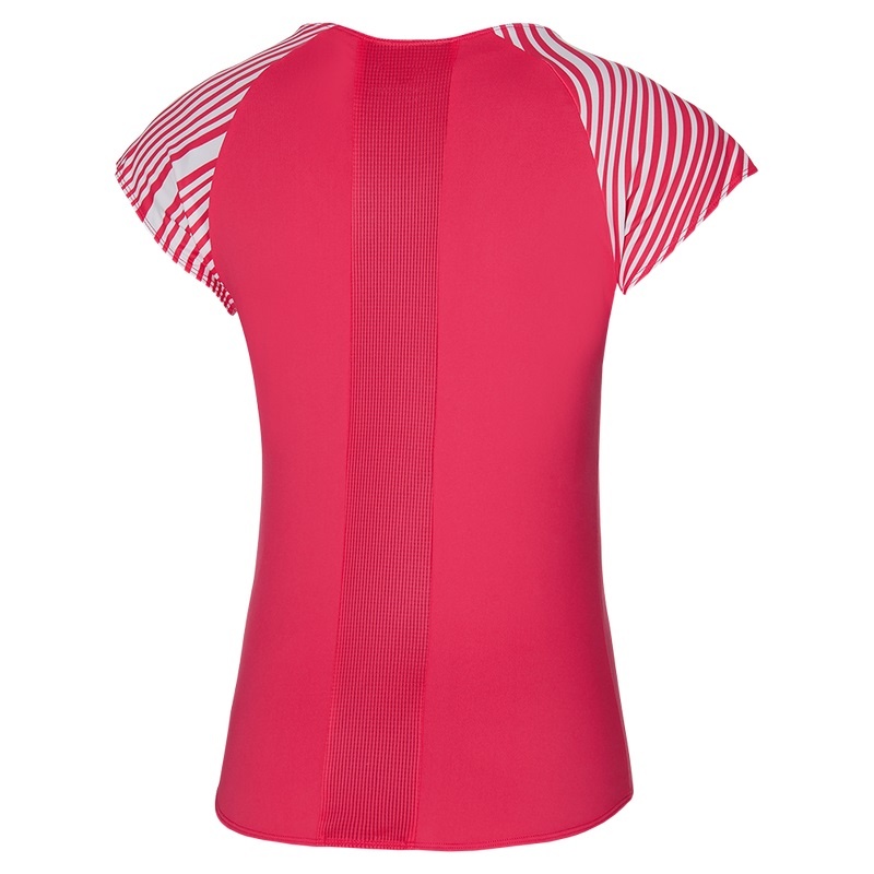 Red Women's Mizuno Printed Tee T Shirts | LGV810439