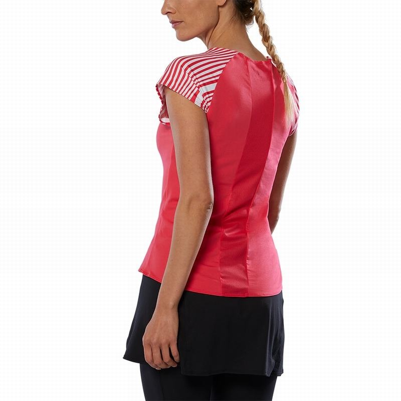 Red Women's Mizuno Printed Tee T Shirts | LGV810439