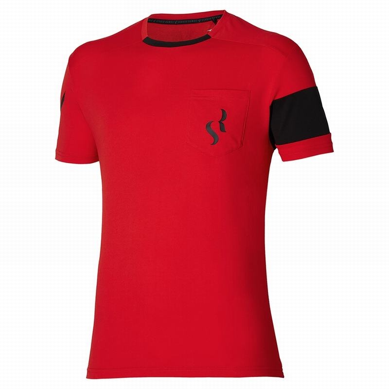 Red Women\'s Mizuno Sergio Ramos Casual Tee T Shirts | NOQ496521