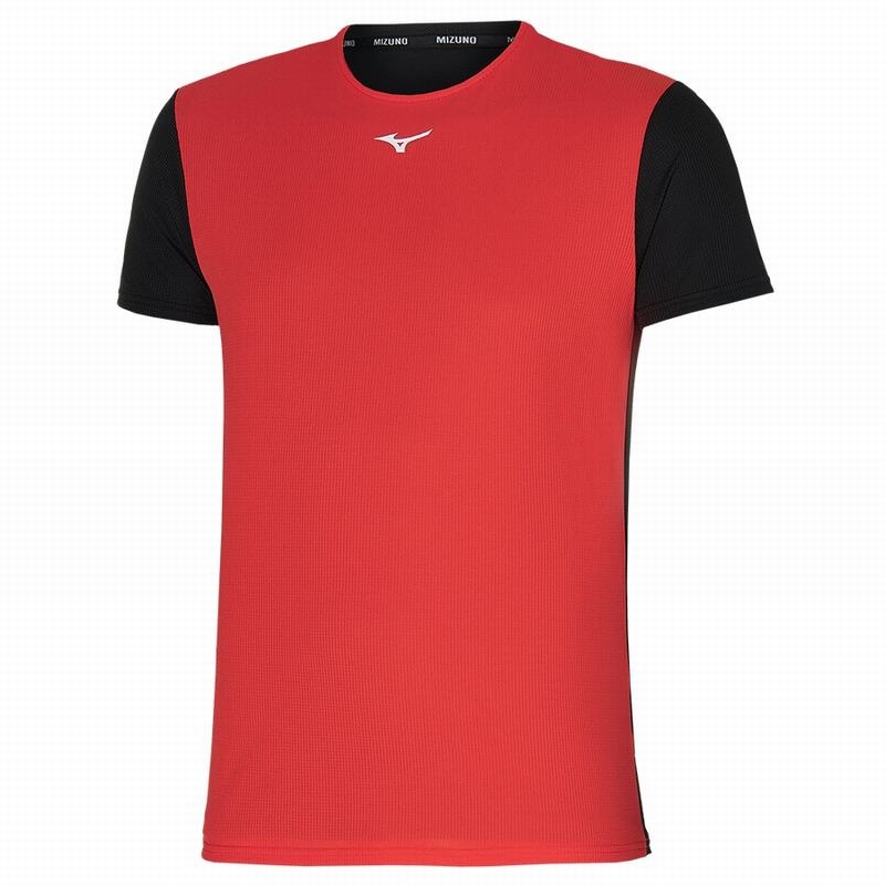 Red / Black Men\'s Mizuno Dryaeroflow Tee T Shirts | EIV870153