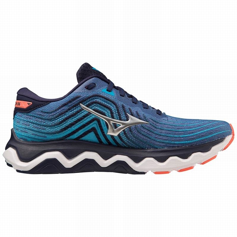 Silver Men's Mizuno Wave Horizon 6 Running Shoes | XDY247019