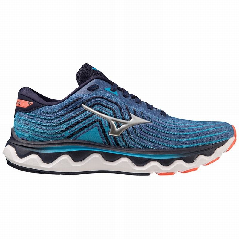 Silver Men's Mizuno Wave Horizon 6 Running Shoes | XDY247019