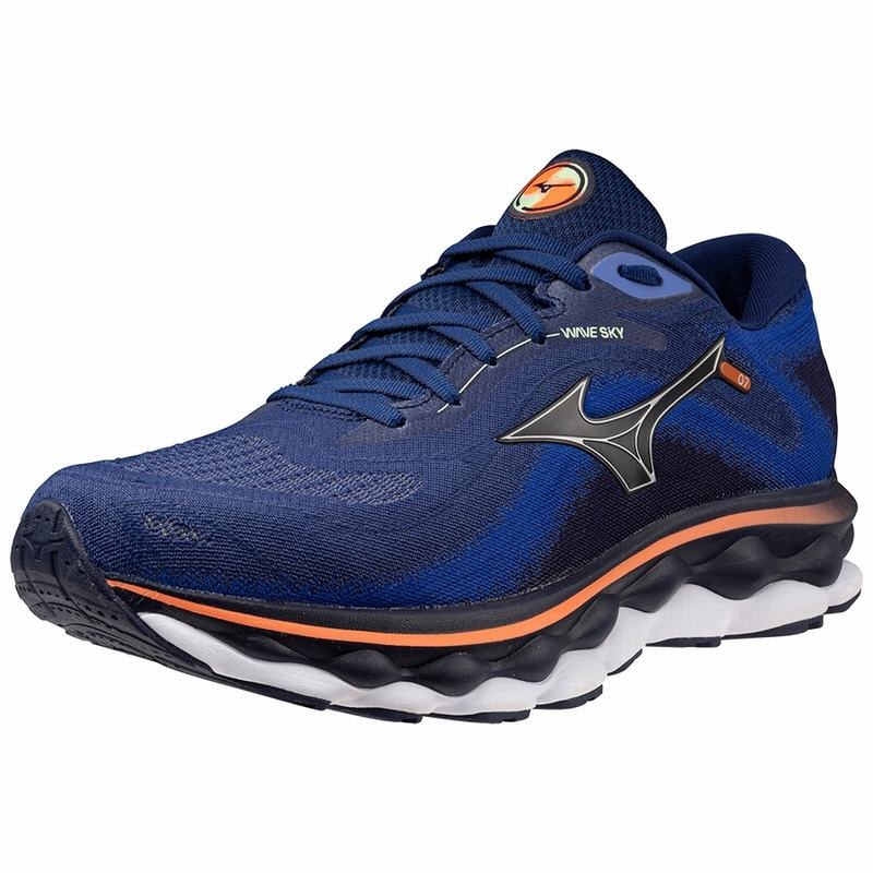 Silver Men's Mizuno Wave Sky 7 Running Shoes | UWX492601