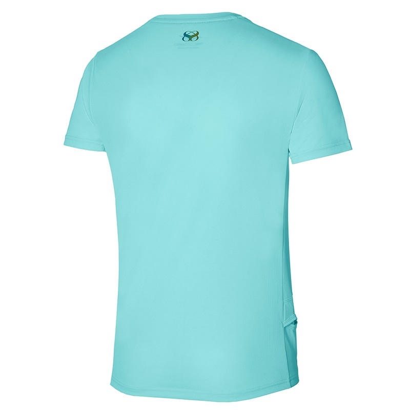 Turquoise Men's Mizuno Two Loops 88 Tee T Shirts | GFI756802