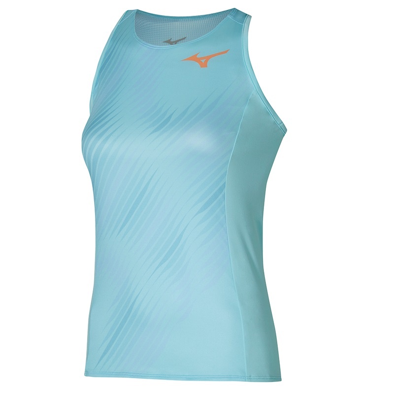 Turquoise Women\'s Mizuno Printed Tanks | CIT812476