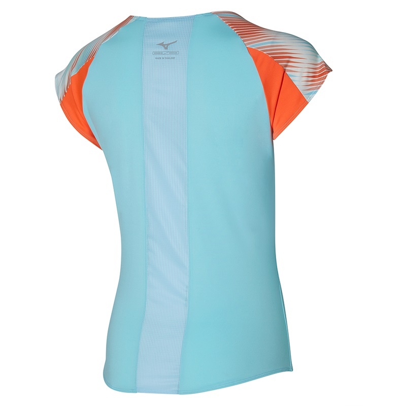 Turquoise Women's Mizuno Printed Tee T Shirts | GUH198342