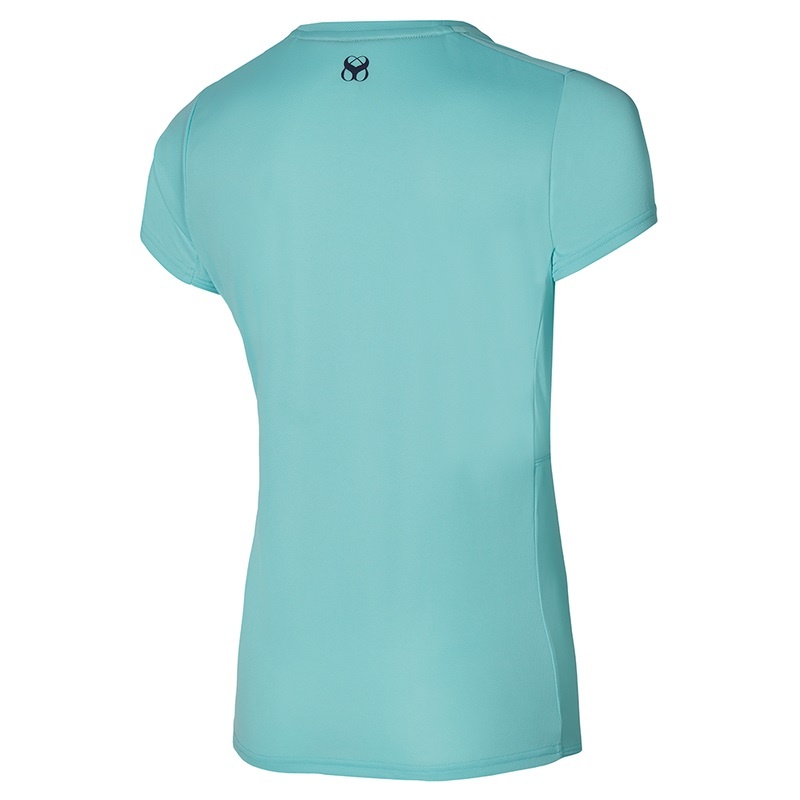 Turquoise Women's Mizuno Two Loop 88 Tee T Shirts | CGD867234