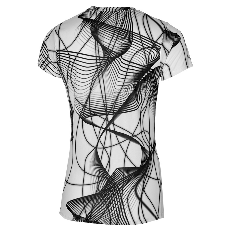 White Black Women's Mizuno Graphic Tee T Shirts | HOQ971062