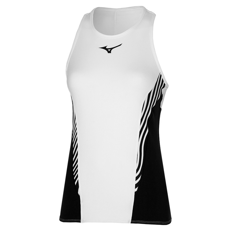 White Black Women\'s Mizuno Printed Tanks | ETJ751309