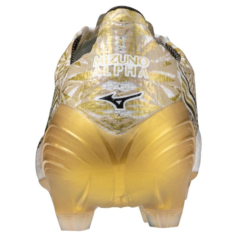 White Gold Men's Mizuno Alpha Japan Football Boots | FTW584106