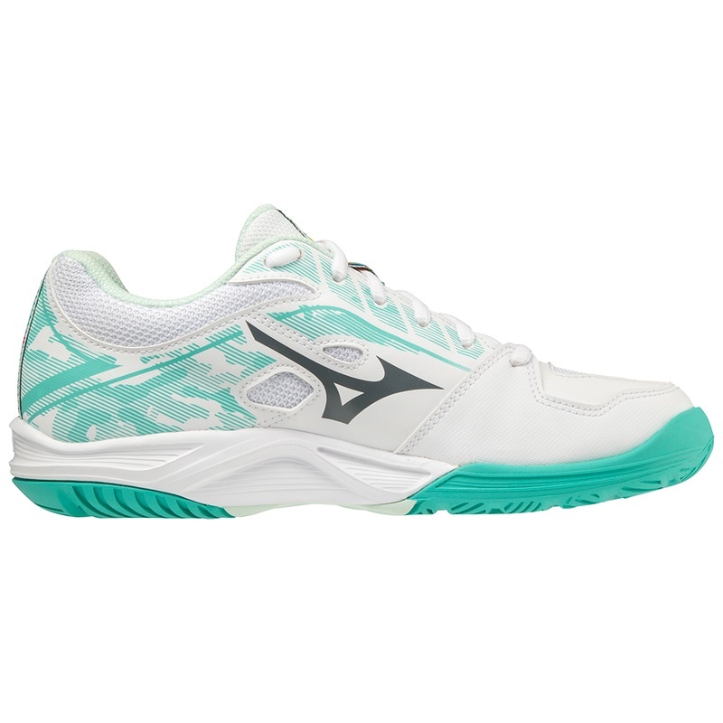 White Green Women's Mizuno Breakshot 3 AC Tennis Shoes | FRH986245