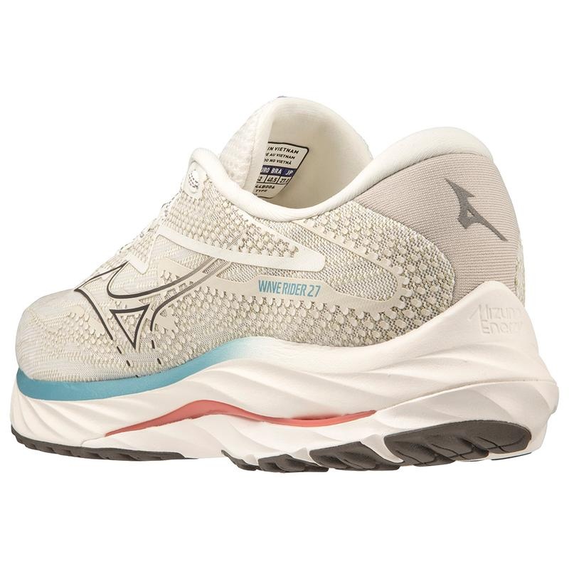 White Grey Men's Mizuno Wave Rider 27 Running Shoes | YFU725016