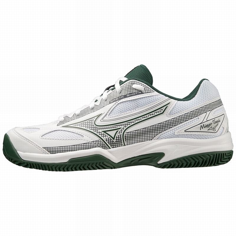 White Men\'s Mizuno Break Shot 4 CC Tennis Shoes | NEU625781