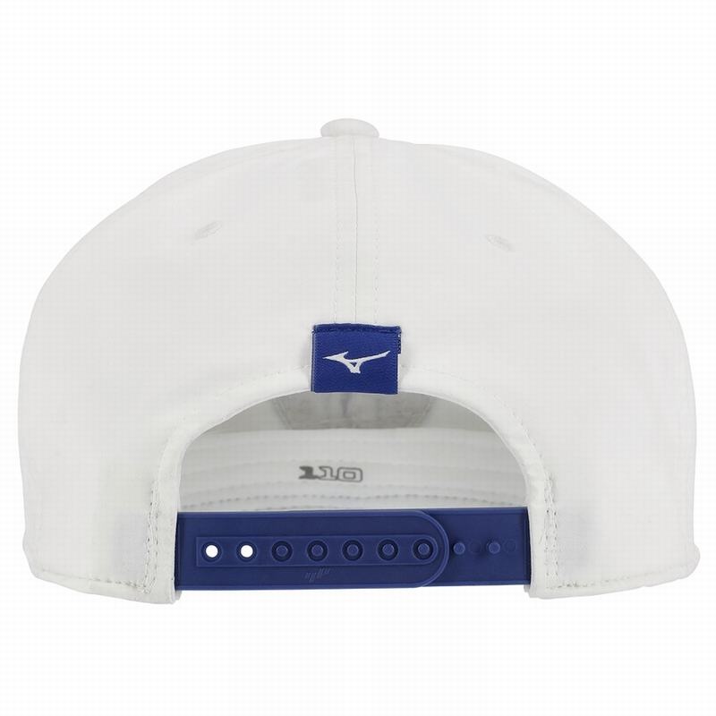 White Men's Mizuno Crossed Clubs Snapbk Hats | YPV761529