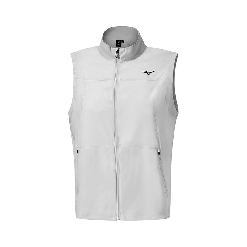 White Men\'s Mizuno MT Drizzle Vest Jackets | DRC503172