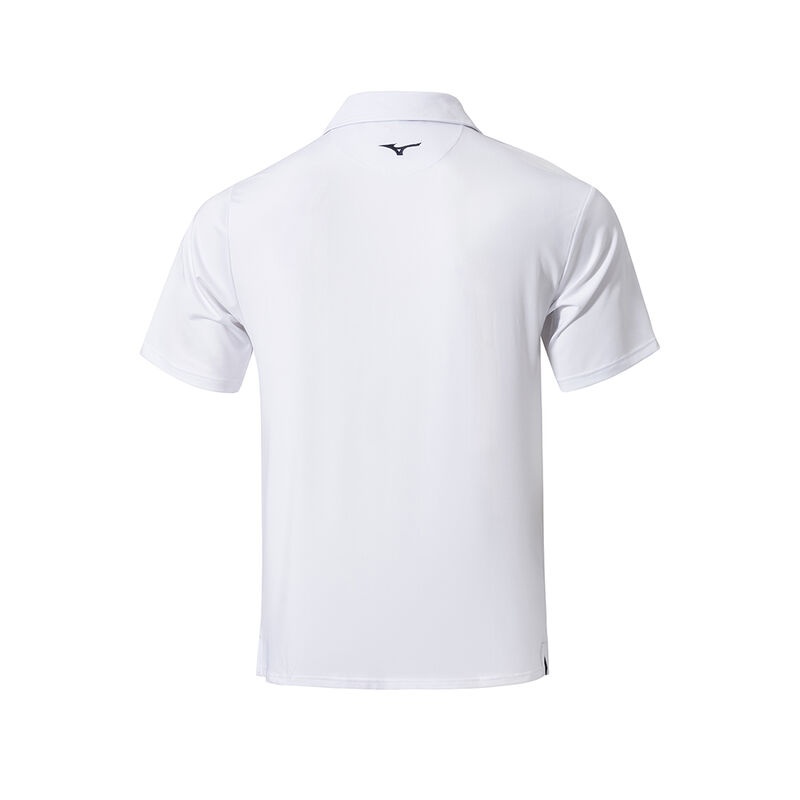 White Men's Mizuno QD Comp Polo | EWR627190