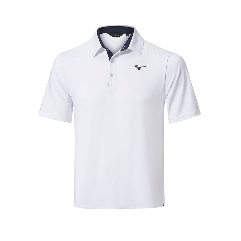 White Men\'s Mizuno QD Comp Polo | EWR627190