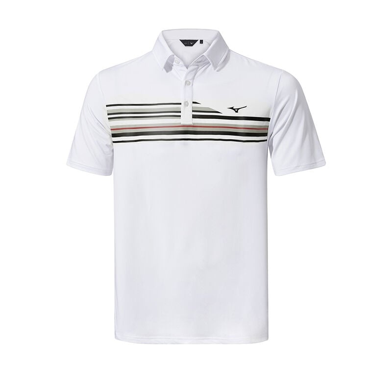 White Men\'s Mizuno QD Elite Stripe Polo | UMK604125