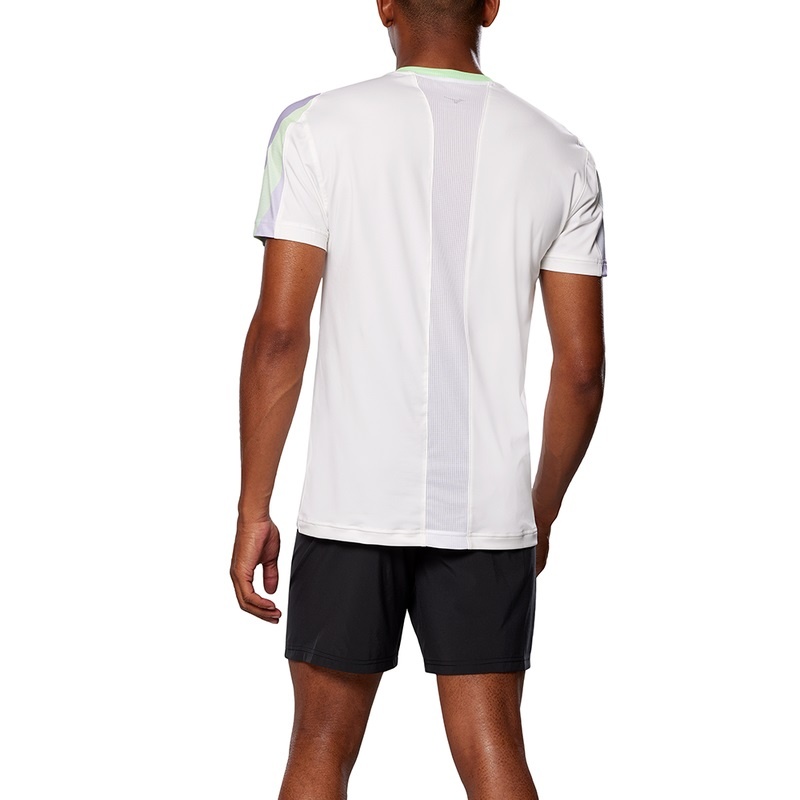 White Men's Mizuno Release Shadow Tee T Shirts | QMR327981